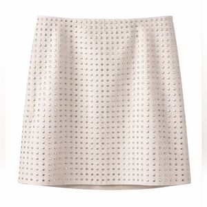H&M Beige Studded Mini Skirt, Size 12
